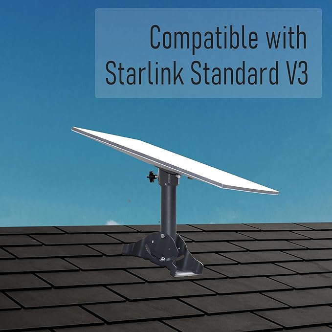 Starlink Generation 3 Heavy Duty Pivot Roof Mount Kit Compatible with Gen3 / V3 Starlink Standard Dish